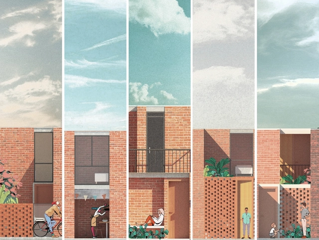 Casas de patio inter-calado: propuesta colombiana para mejorar la vivienda social en Lima, Perú - Imagen Principal