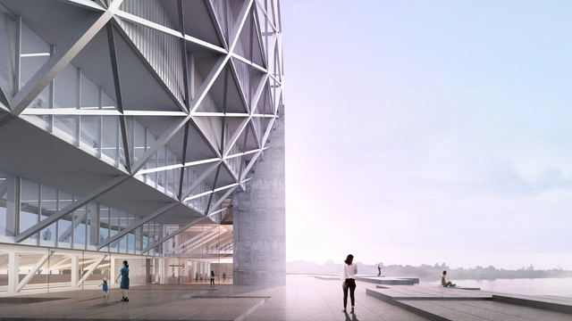 OMA公布费耶诺德城市最新总体规划图，沿海建造体育场及大型社区 - 主图