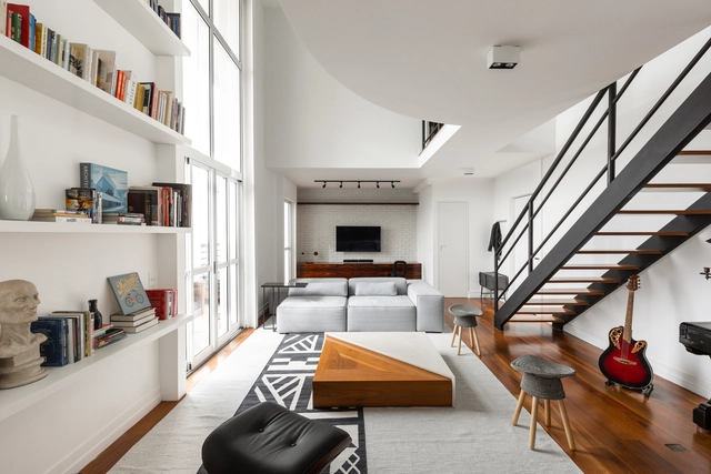 Loft JD / Bruna Pires - Renovação, Escada, Mesa, Cadeira