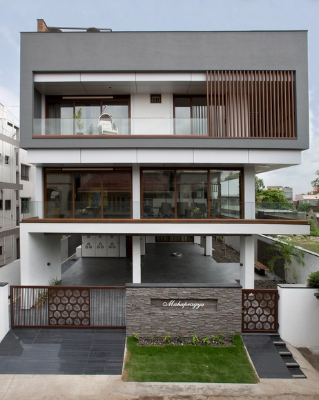 Mahapragya / Mahapragya Architects - Houses, Facade, Door, Stairs, Balcony, Handrail