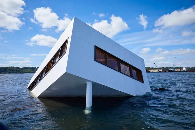 Full-Size Replica of Le Corbusier's Villa Savoye Sunk in Danish Fjord - Featured Image