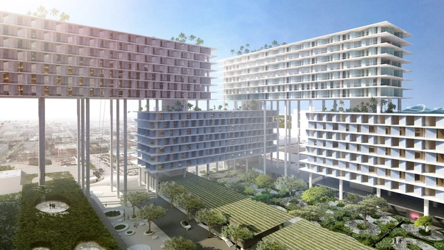 BIG 公布“迈阿密农产品中心”效果图，层层建筑如同踩高跷 - 主图