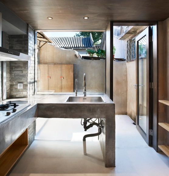 Renovation in Zayuan / FESCH Beijing - Renovation, Kitchen, Beam, Door, Countertop, Sink, Table