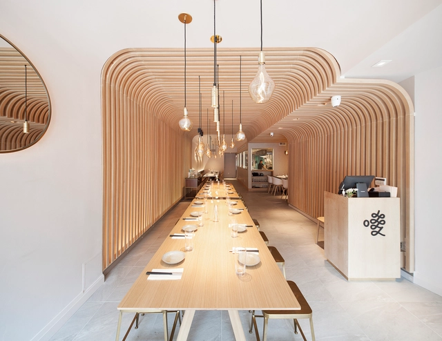 Hunan Slurp / New Practice Studio - Restaurant, Arch, Table, Lighting, Chair