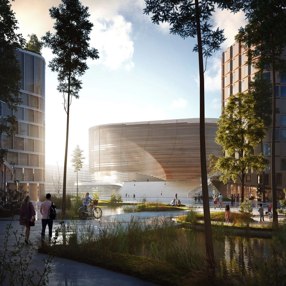 3XN propõe arena que transformará a região norueguesa de Bergen, tombada pela UNESCO - Imagem de Destaque