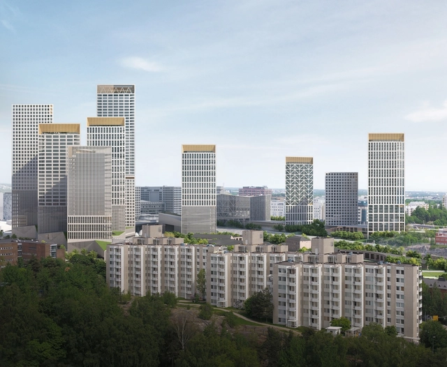 Lahdelma & Mahlamäki projeta conjunto de torres triangulares para novo bairro em Helsinque - Imagem de Destaque