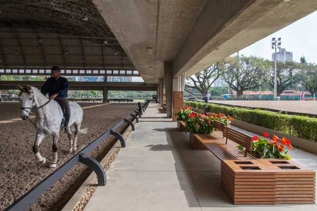 Piso elevado Sociedade Hípica Paulista / VD Arquitetura - Pequena Escala, Jardim, Banco