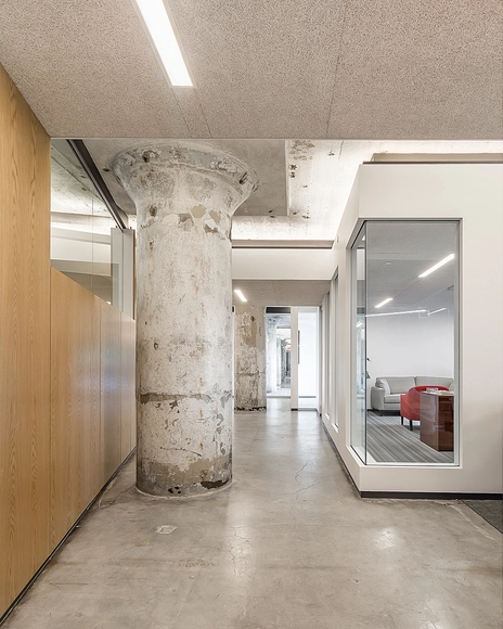 Poplar Foundation + Pyramid Peak Foundation / archimania - Offices Interiors, Column, Door, Facade