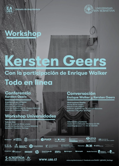 Kersten Geers realizará workshop EA USS y serie de conferencias en Santiago - Imagen Principal