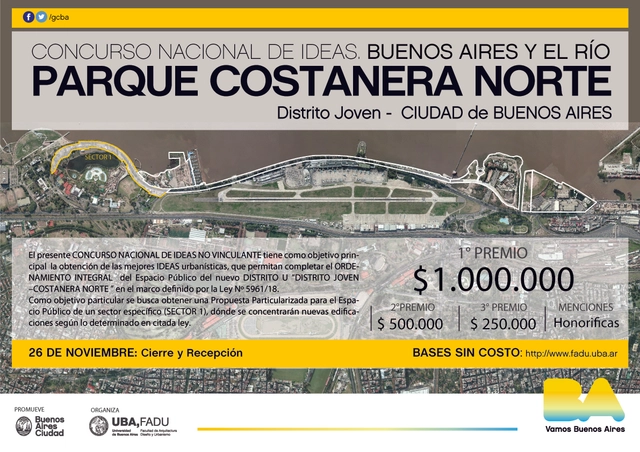 Concurso Nacional de Ideas: Buenos Aires y el Río. Parque Costanera Norte - Imagen Principal
