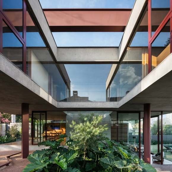 Casa Villa Lobos / Una Arquitetos - Interiroes De Casas, Jardim, Viga, Fachada
