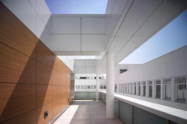 Hospital Infanta Luisa / Miguel Blázquez Arquitectos - Hospital, Fachada, Barandas