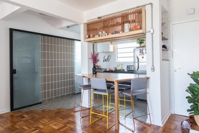 Pinheiros 383 / Goma Oficina - Renovação, Cozinha, Porta, Viga, Mesa, Cadeira, Bancada