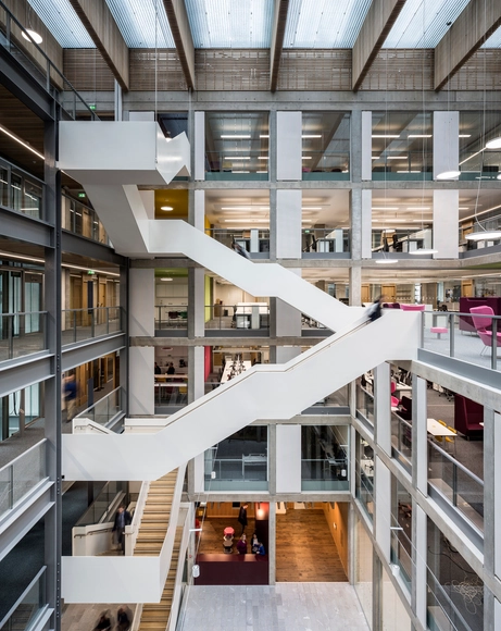 Bayes Centre / Bennetts Associates - University, Facade, Stairs, Beam, Handrail
