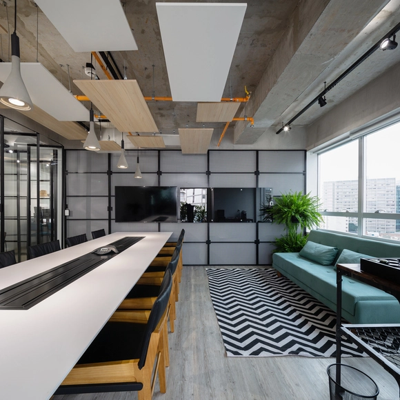 VMCA / Archscape - Escritórios, Cozinha, Fachada, Viga, Porta, Mesa, Cadeira