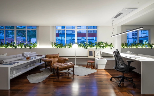 Apartamento JDI / treszerosete - Edifício De Apartamentos, Mesa, Cadeira