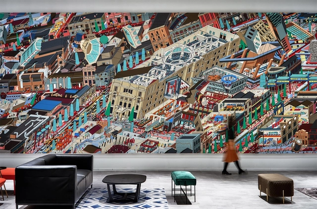 DAS Transform Qianmen's Urban Composition into a Lively Axonometric Mural - Featured Image