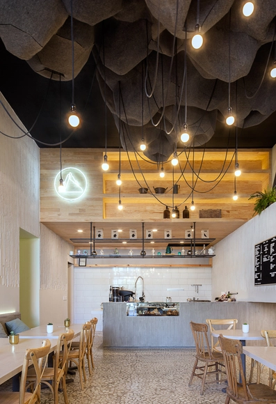 Luma Café / Michan Architecture - Café, Cocina, Fijación Vigas, Mesas, Iluminación, Encimera, Sillas