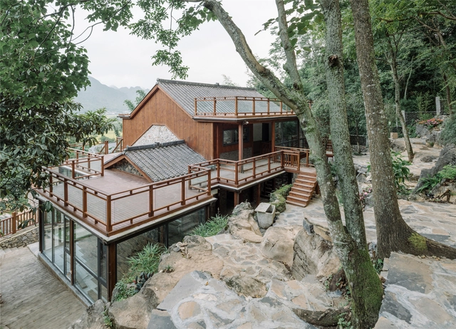 万峰林石宅 / 陆霖建筑工作室 - 居住建筑, 表皮, 扶手, 森林