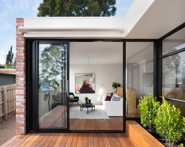 Kew Villa / McManus Lew Architects - Houses Interiors, Garden, Door, Facade, Table, Chair