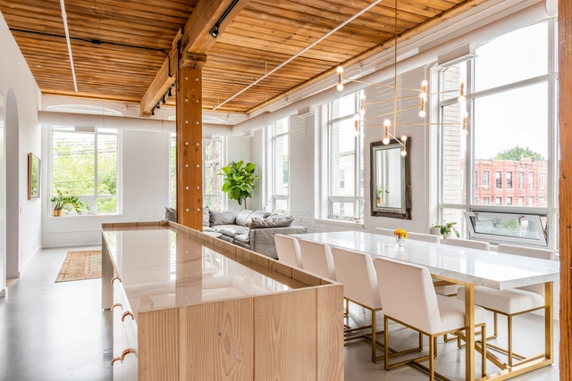 Candy Loft / StudioAC - Loft, Kitchen, Beam, Facade, Table, Sink, Countertop, Chair