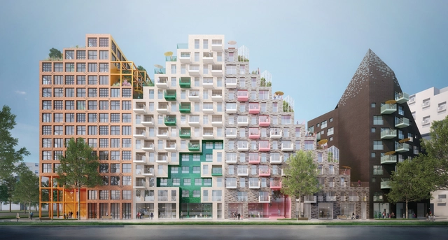 Manuelle Gautrand desenvolve projeto de condomínio futurista em Amsterdã - Imagem de Destaque
