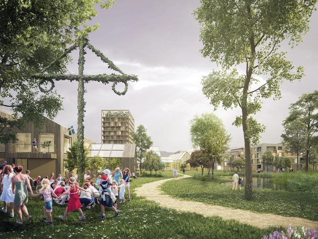 Henning Larsen reimagina a cidade jardim na Suécia - Imagem de Destaque