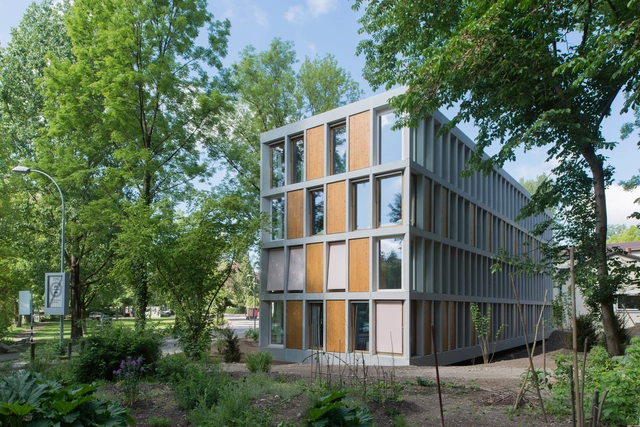 Youth Hostel Bern / Aebi & Vincent Architects -  Hostel, Facade, Door, Forest