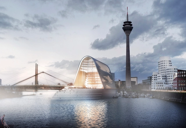 RKW Architektur + projeta ópera às margens do rio Reno em Dusseldorf - Imagem de Destaque