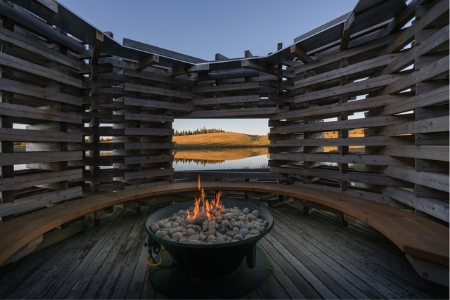 Carraig Ridge Fireplace  / Young Projects - Pavilion, Facade, Beam