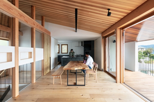 House Ym / Hideo Arao Architects Office - Interior Photography, Houses, Kitchen, Beam, Facade, Table