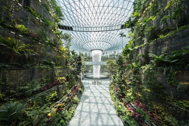 Safdie Completes World's Tallest Indoor Waterfall in Singapore - Featured Image