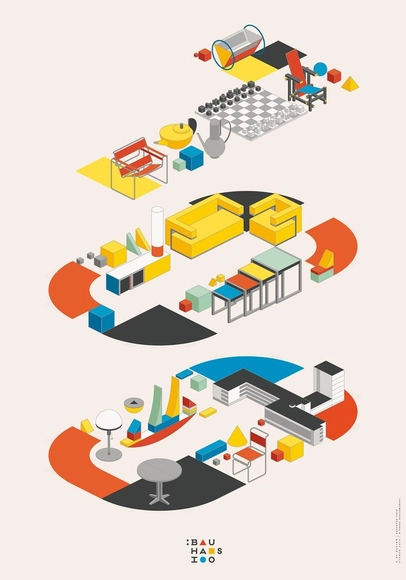 re:design Celebrates Bauhaus 100 with Illustrated Posters - Featured Image