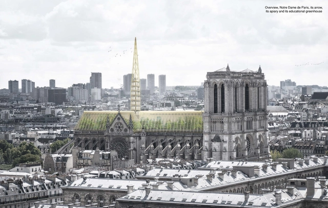 Studio NAB projeta estufa de vidro para a cobertura da Notre-Dame - Imagem de Destaque