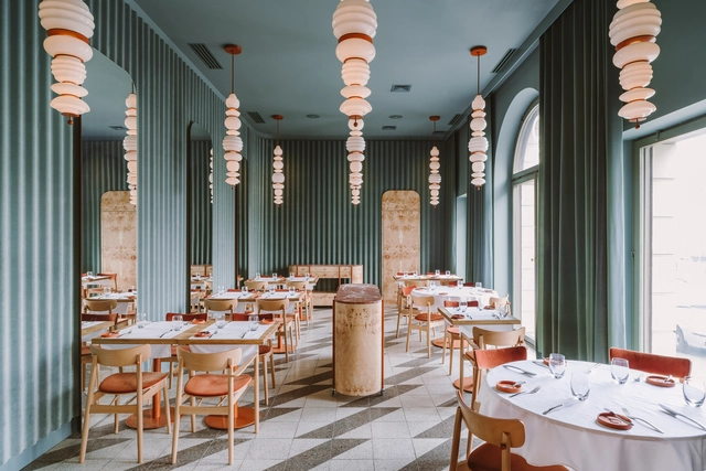 OpaslyTom Restaurant / BUCK.STUDIO - Interior Photography, Restaurant, Table, Chair, Lighting
