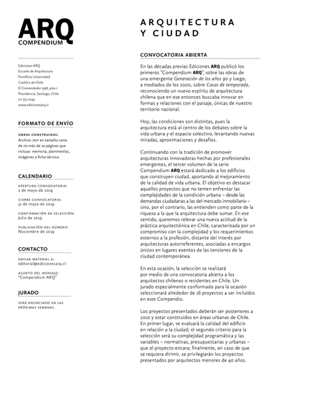 Convocatoria ARQ Compendium - Imagen Principal