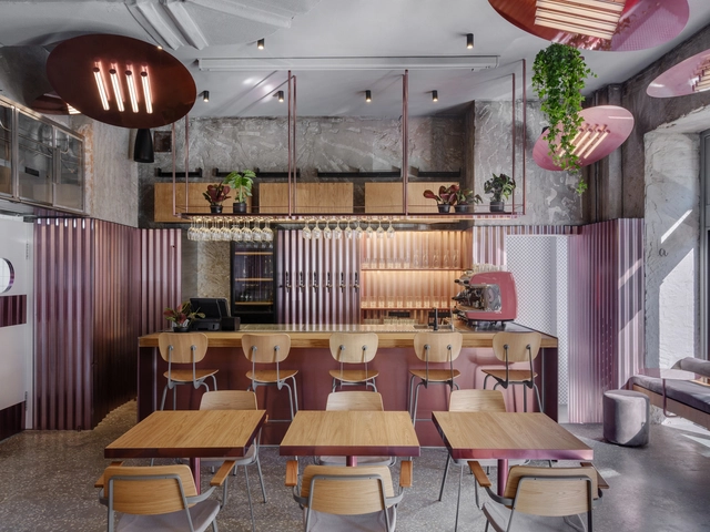 Pastrami Bar / Crosby Studios - Interior Photography, Restaurant, Table, Lighting, Chair