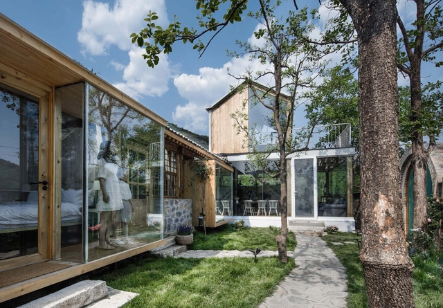 The Peach Garden / UPA - Hotels, Garden, Facade, Door, Beam