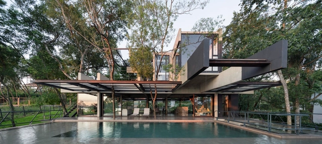 Casa en la ladera / BAUEN - Casas, Jardín, Fachada