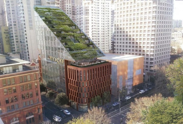 BVN Designs a "Green Waterfall" Roof for Sydney’s Pitt Street Hotel - Featured Image