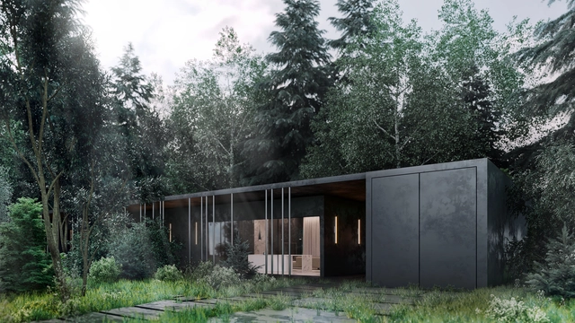 ARCHSLON Creates Black Villa in the Forests Outside Moscow - Featured Image