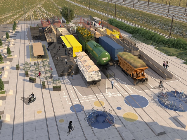 Architect Transforms a Copenhagen Railway Depot into a Colorful Playground - Featured Image