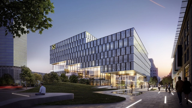 HENN explora transparência e abertura em projeto para um banco na Áustria - Imagem de Destaque
