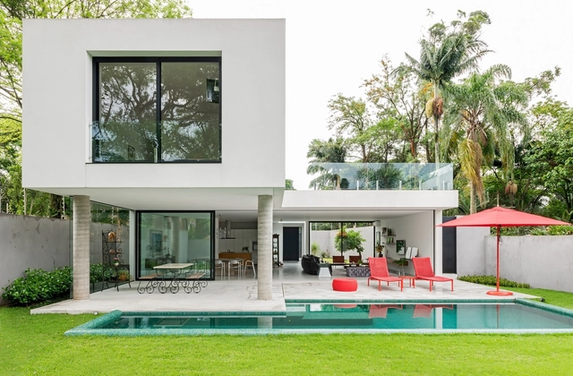 Casa ANF / Sabrina Matar Arquitetura - Casas, Aido, Porta, Fachada, Cadeira