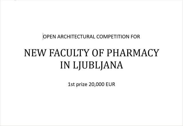 OPEN CALL: NEW FACULTY OF PHARMACY IN LJUBLJANA - Featured Image