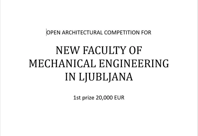 OPEN CALL:  NEW FACULTY OF MECHANICAL ENGINEERING IN LJUBLJANA - Featured Image
