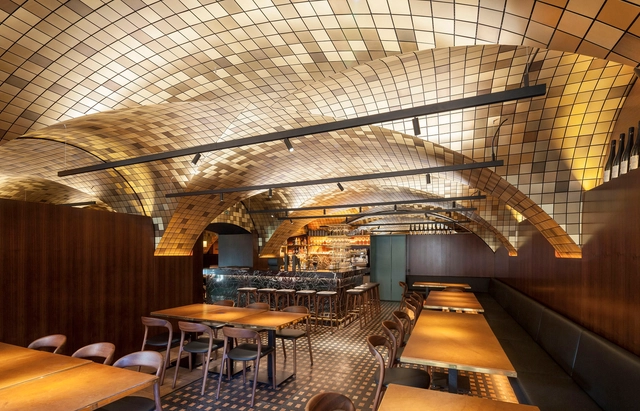 Koller + Koller am Waagplatz Restaurant / BEHF Architects - Interior Photography, Renovation, Beam, Table, Chair