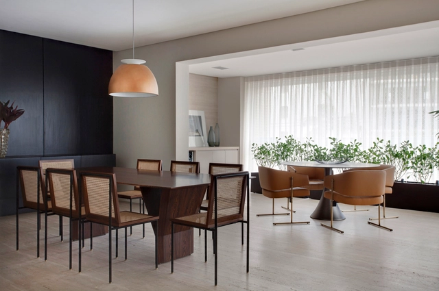 Apartamento Caconde / CGA Arquitetos - Renovação, Cozinha, Viga, Mesa, Cadeira, Bancada