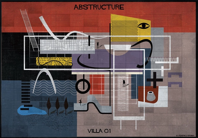 Ilustrações de Federico Babina exploram a abstração do desenho na arquitetura - Imagem de Destaque