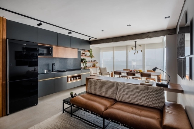 Apartamento RJ / ZALC Arquitetura + Rua 141 - Edifício De Apartamentos, Cozinha, Porta, Bancada